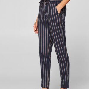 ESPRIT Women  & Beige Regular Fit Striped Trousers