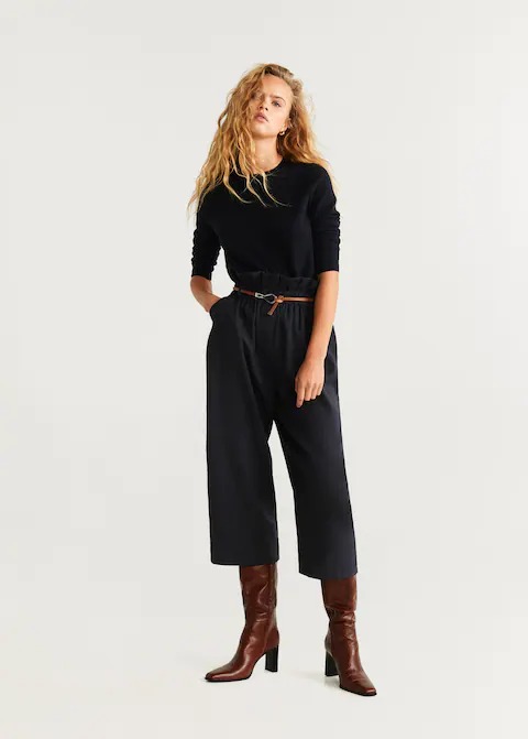 MANGO Women Ruched waist trousers