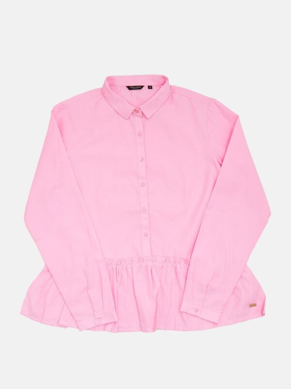 Park Avenue Women Pink Solid Shirt Style Pure Cotton shirt