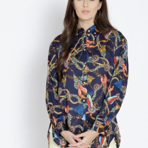 MANGO Women Multicoloured Regular Fit Printed Casual Shirt