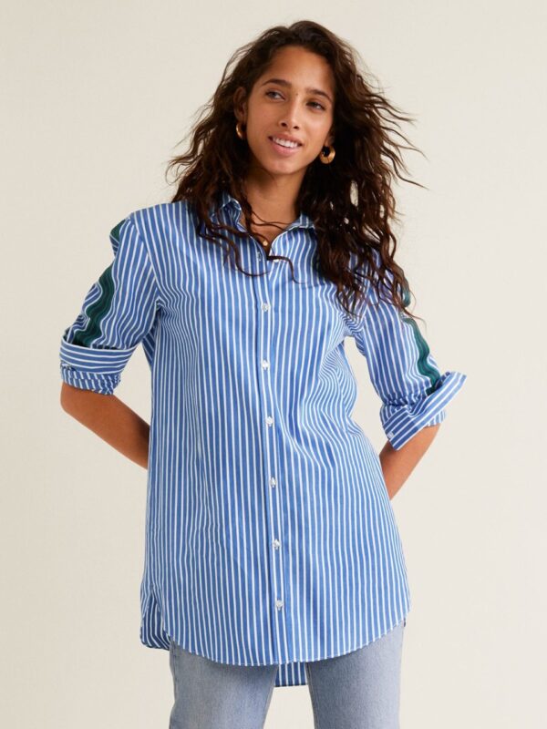 MANGO Women  Regular Fit Striped Casual Shirt