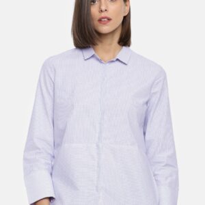 Allen Solly Woman White Regular Fit Striped Casual Shirt