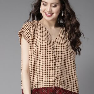 HERE&NOW Women Printed Boxy Top