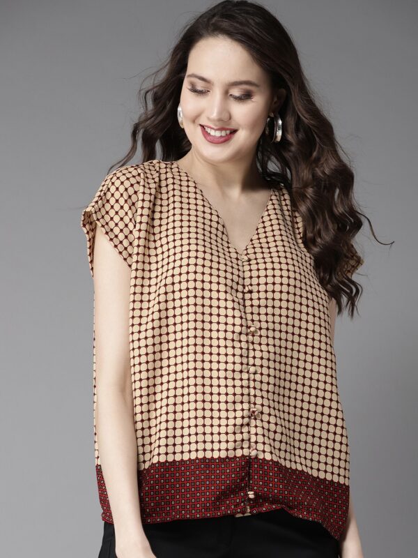 HERE&NOW Women Printed Boxy Top