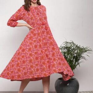 Sangria Women Printed A-Line Dress