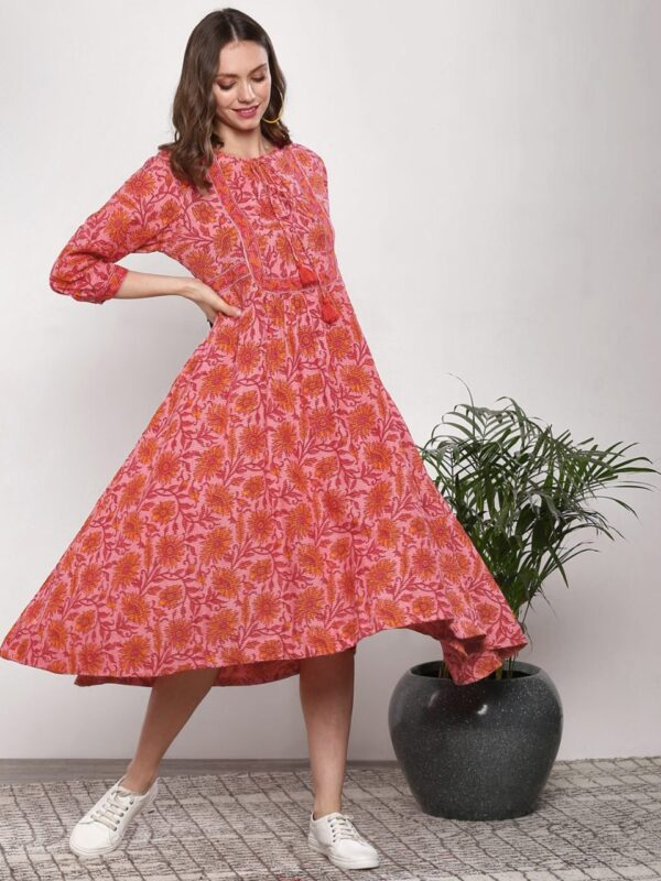 Sangria Women Printed A-Line Dress