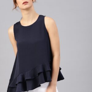 French Connection Women  Solid A-Line Top