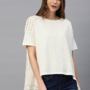 French Connection Women Solid Pure Cotton Top