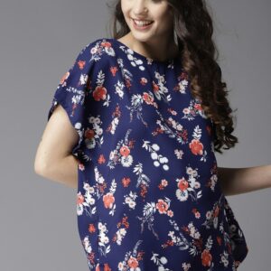 HERE&NOW Women Printed Boxy Top