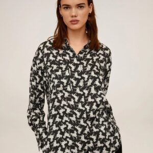 MANGO Women & Off Regular Fit Printed Casual Shirt