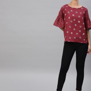 French Connection Women Printed High-Low Top