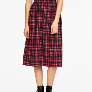 OVS Women Checked Midi A-line Skirt