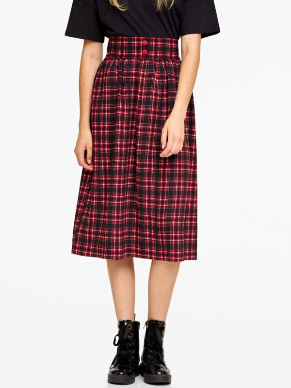 OVS Women Checked Midi A-line Skirt