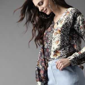 Moda Rapido Women Printed Satin Finish Top