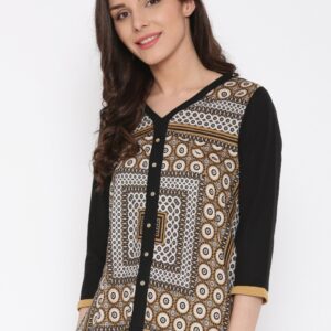 Fusion Beats Beige Printed Top