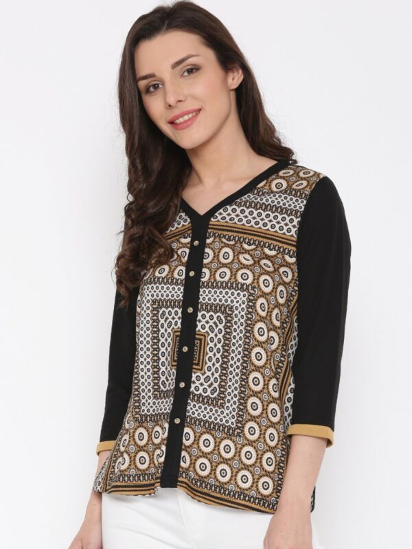 Fusion Beats Beige Printed Top