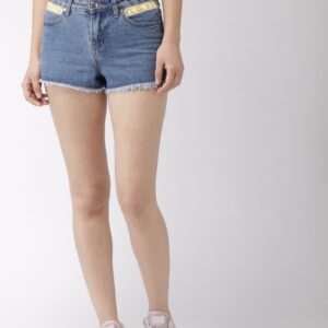 FOREVER 21 Women Kendall + Kylie Solid Regular Fit Denim Shorts