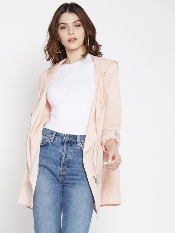 FOREVER 21 Women Solid Hooded Tailored Jacket