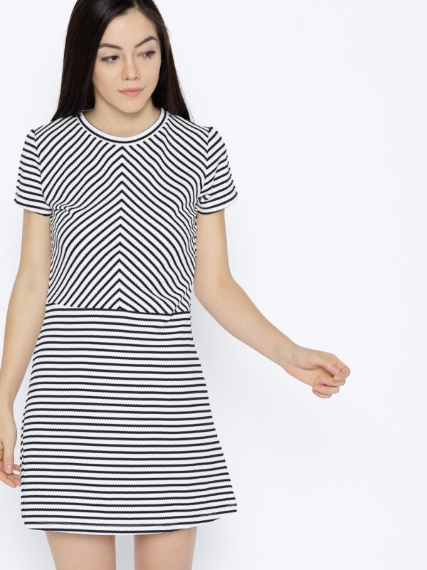 MANGO Women Striped A-Line Dress