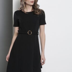 DOROTHY PERKINS Women Solid Fit and Flare Dress