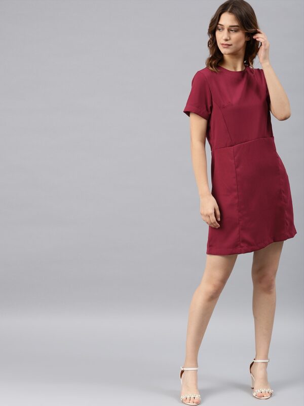 French Connection Women Solid A-Line Dress