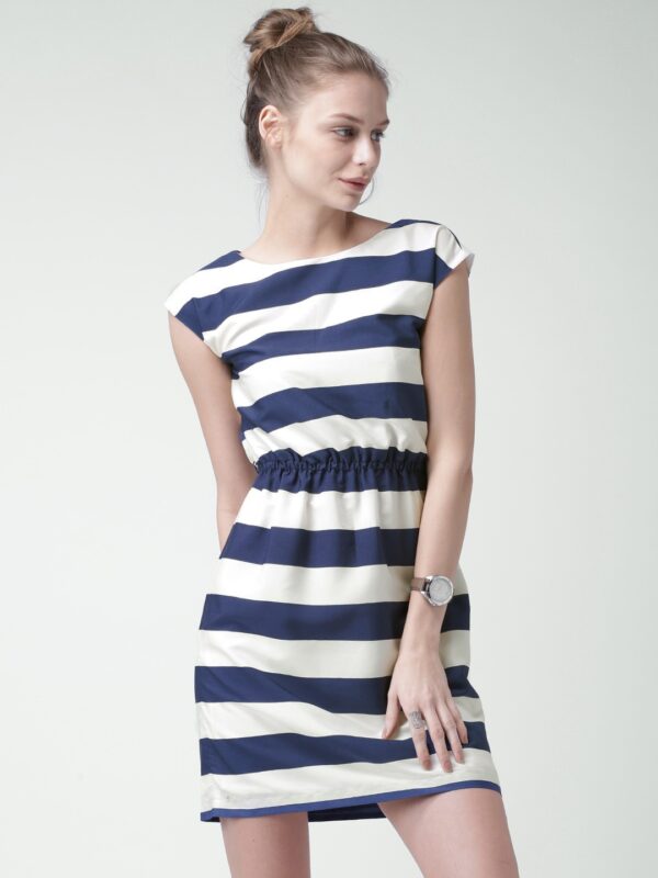 Mast & Harbour Striped Fit & Flare Dress