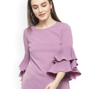 plusS Women Mauve Solid A-Line Top