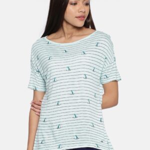 Allen Solly Woman Blue Striped Top