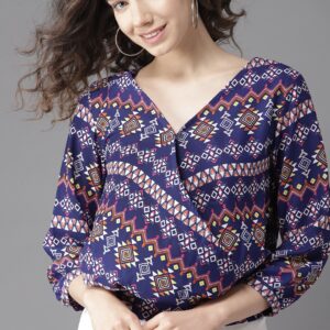 HERE&NOW Women  Printed Wrap Top