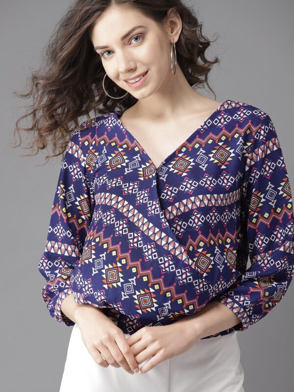 HERE&NOW Women  Printed Wrap Top