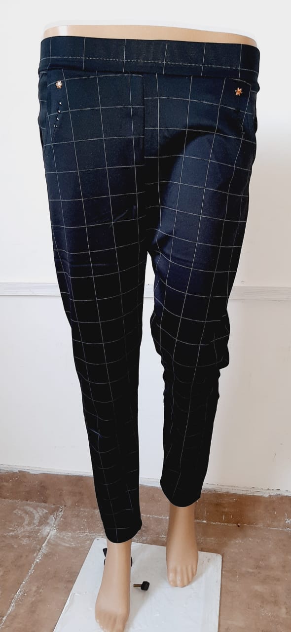 Jack Williams Checkered Black Jeggings