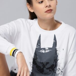 Justice League Women Cropped Printed Sweatshirt