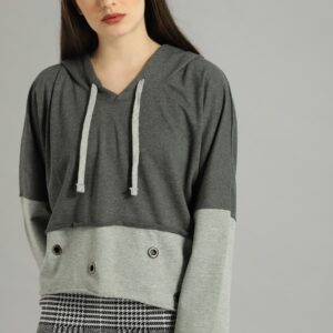 Roadster Women Colourblocked Hooded Sweatshirt