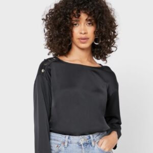 MANGO Crew Neck Button Detail Top