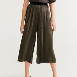 MANGO Women Accordian Pleated Solid Culottes