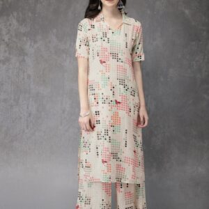 Anouk Women Printed Kurta with Palazzos