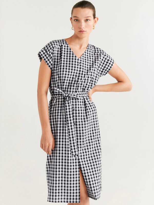 MANGO Women  Checked A-Line Dress