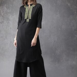 Anouk Women  Embroidered Kurta with Palazzos