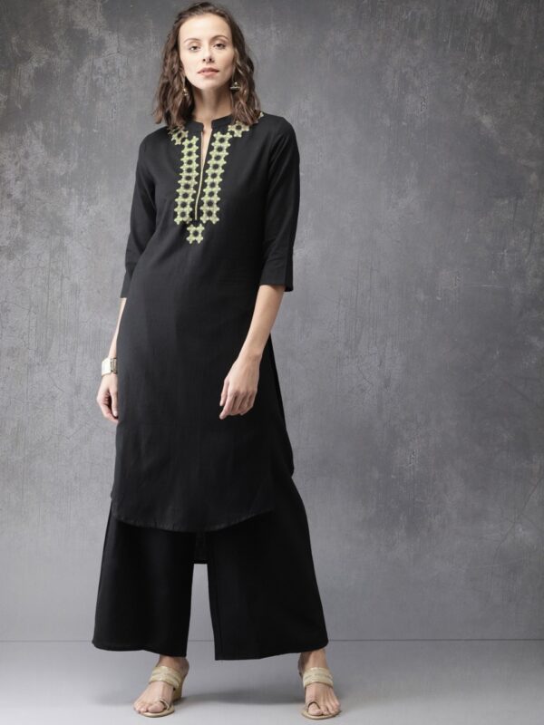 Anouk Women  Embroidered Kurta with Palazzos