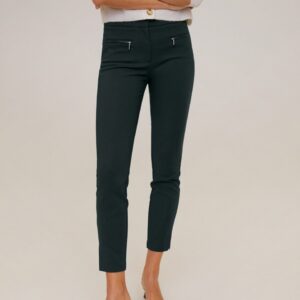 MANGO Women  Solid Cropped Regular Trousers