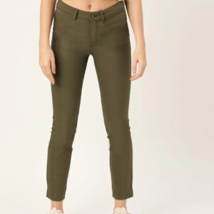 MANGO Women Regular Fit Solid Cropped Trousers