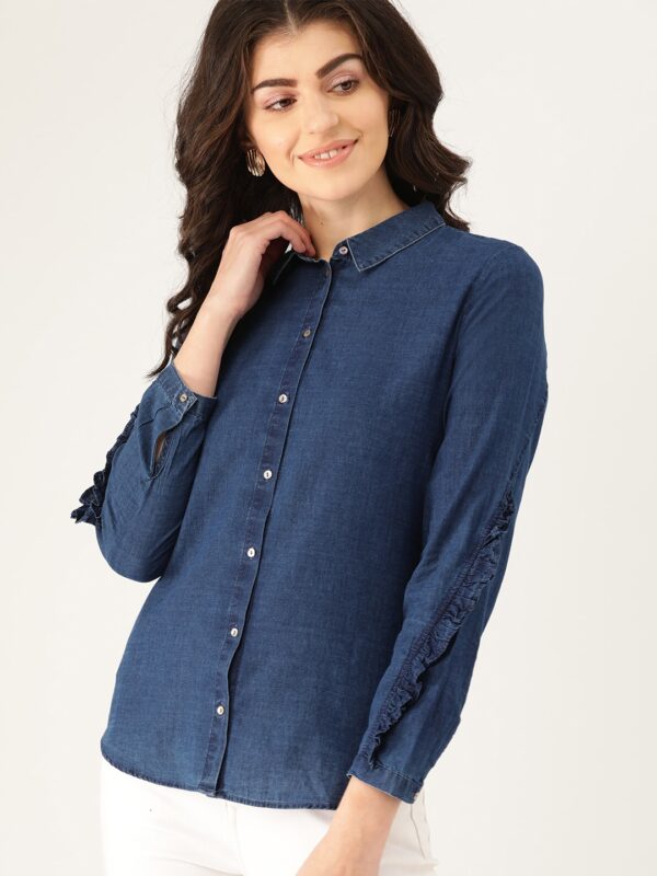 ESPRIT Women  Regular Fit Solid Casual Shirt