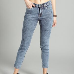 Roadster Women Washed Crop Skinny Fit Mid-Rise Stretchable Jeans