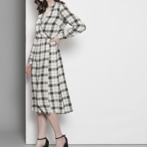 DOROTHY PERKINS Women Checked Wrap Dress