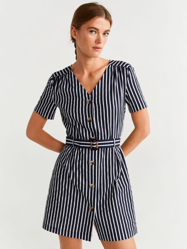 MANGO Women Striped A-Line Dress