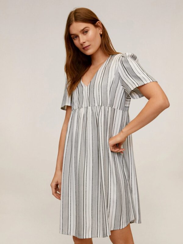 MANGO Women Striped Shift Dress