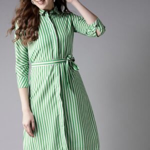 Moda Rapido Women Striped Shirt Dress