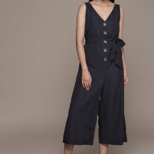 MANGO Women Solid Culotte Jumpsuit