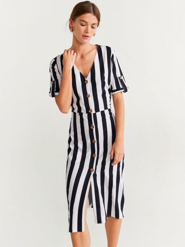 MANGO Women Striped A-Line Dress