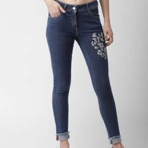 Mast & Harbour Women Skinny Fit Mid-Rise Clean Look Stretchable Jeans